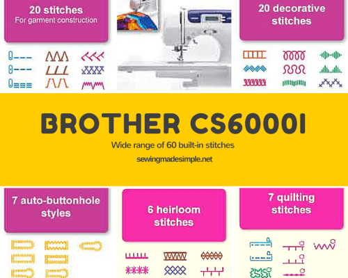 Brother CS6000I Computerized Sewing Machine with Wide Table