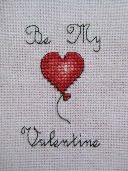 Contemporary Valentine Heart Ribbon Sew So Simple Counted Cross Stitch